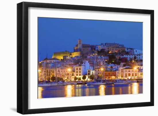 Ibiza Harbour at Night, Ibiza, Balearic Islands, Spain, Europe-Neil Farrin-Framed Photographic Print