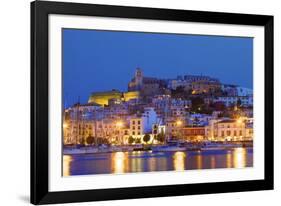 Ibiza Harbour at Night, Ibiza, Balearic Islands, Spain, Europe-Neil Farrin-Framed Photographic Print