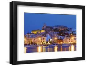Ibiza Harbour at Night, Ibiza, Balearic Islands, Spain, Europe-Neil Farrin-Framed Premium Photographic Print