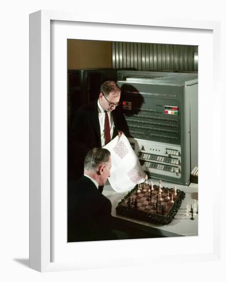 IBM Electronic Data Processing Machine, Type 704, Solving Chess Problems with a Data Processor-Andreas Feininger-Framed Photographic Print