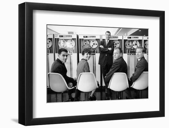 Ibm Executives Pose, Seated in Front of a Bank of 7094 Ii Computers, 1962-Robert Kelley-Framed Photographic Print