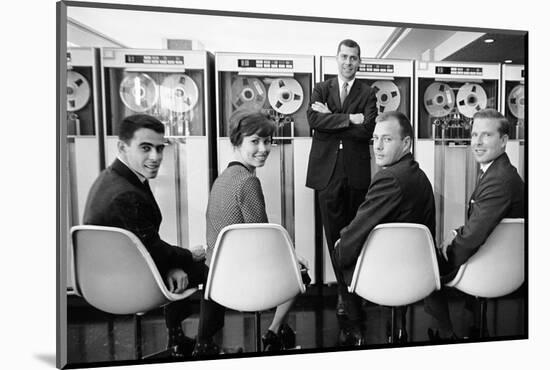 Ibm Executives Pose, Seated in Front of a Bank of 7094 Ii Computers, 1962-Robert Kelley-Mounted Photographic Print