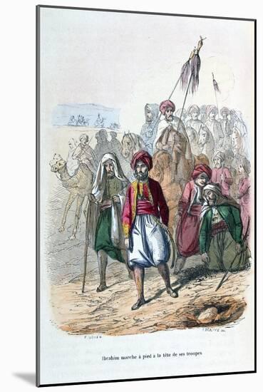Ibrahim Pasha Marching at the Front of His Troops, 1811-1818-Jean Adolphe Beauce-Mounted Giclee Print