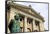 Ibsen statue in front of the National Theatre, Oslo, Norway, Scandinavia, Europe-Hans-Peter Merten-Framed Stretched Canvas