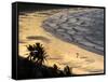 Icapui Beach, with People Fishing and Playing at Sunset-Alex Saberi-Framed Stretched Canvas