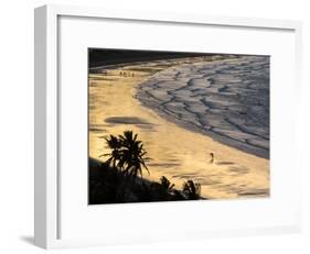 Icapui Beach, with People Fishing and Playing at Sunset-Alex Saberi-Framed Photographic Print