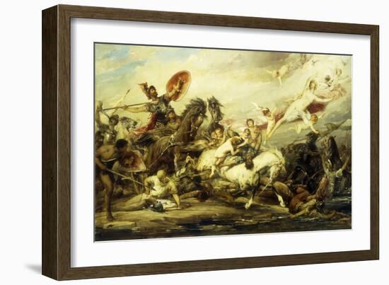 Icarius (Diomedes Wounding Aphrodite when she tries to recover the Body of Aeneas)-Arthur Heinrich Fitger-Framed Giclee Print