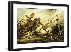 Icarius (Diomedes Wounding Aphrodite when she tries to recover the Body of Aeneas)-Arthur Heinrich Fitger-Framed Giclee Print