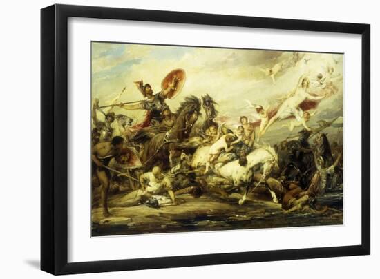 Icarius (Diomedes Wounding Aphrodite when she tries to recover the Body of Aeneas)-Arthur Heinrich Fitger-Framed Premium Giclee Print