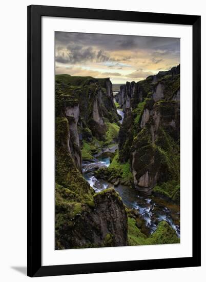 Ice Age Dark, Amazing Epic Fjaðrárgljúfur Canyon Iceland-Vincent James-Framed Photographic Print