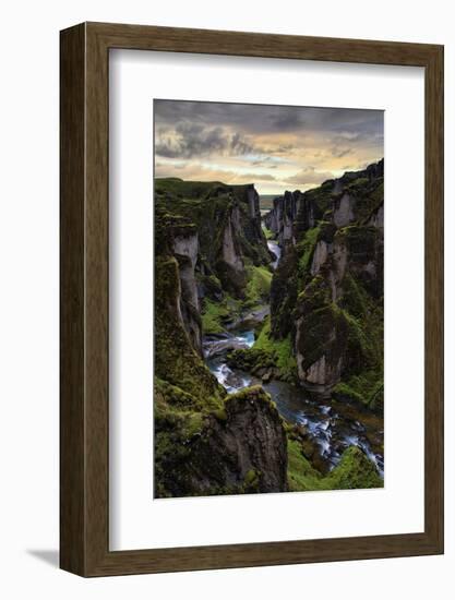 Ice Age Dark, Amazing Epic Fjaðrárgljúfur Canyon Iceland-Vincent James-Framed Photographic Print