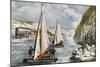 Ice Boat Race on the Hudson River, 19th Century-Currier & Ives-Mounted Giclee Print