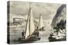 Ice Boat Race on the Hudson-Currier & Ives-Stretched Canvas