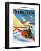 "Ice Boating," Country Gentleman Cover, February 1, 1929-Anton Otto Fischer-Framed Giclee Print