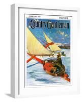 "Ice Boating," Country Gentleman Cover, February 1, 1929-Anton Otto Fischer-Framed Giclee Print