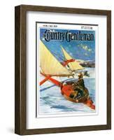 "Ice Boating," Country Gentleman Cover, February 1, 1929-Anton Otto Fischer-Framed Giclee Print