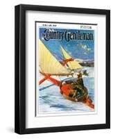 "Ice Boating," Country Gentleman Cover, February 1, 1929-Anton Otto Fischer-Framed Giclee Print