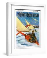 "Ice Boating," Country Gentleman Cover, February 1, 1929-Anton Otto Fischer-Framed Giclee Print