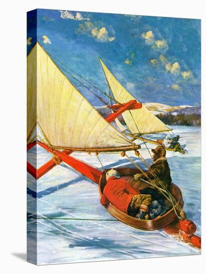 "Ice Boating,"February 1, 1929-Anton Otto Fischer-Stretched Canvas