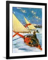 "Ice Boating,"February 1, 1929-Anton Otto Fischer-Framed Giclee Print