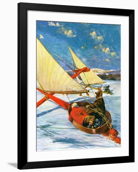 "Ice Boating,"February 1, 1929-Anton Otto Fischer-Framed Giclee Print