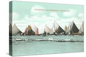 Ice Boating, Lake Winnebago-null-Stretched Canvas