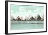 Ice Boating, Lake Winnebago-null-Framed Art Print