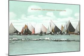 Ice Boating, Lake Winnebago-null-Mounted Art Print