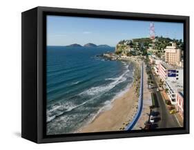 Ice Box Hill (Cerro de la Neveria) and the Olas Altas Beach, Mazatlan, Mexico-Charles Sleicher-Framed Stretched Canvas