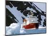 Ice-Breaker Tour Ship, Krossfjorden Icebergs, Spitsbergen, Svalbard, Norway, Scandinavia-Tony Waltham-Mounted Photographic Print