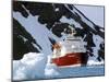 Ice-Breaker Tour Ship, Krossfjorden Icebergs, Spitsbergen, Svalbard, Norway, Scandinavia-Tony Waltham-Mounted Photographic Print