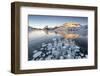 Ice bubbles at sunrise, Bianco Lake, Bernina Pass, Engadine, Switzerland, Europe-Francesco Vaninetti-Framed Photographic Print