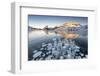 Ice bubbles at sunrise, Bianco Lake, Bernina Pass, Engadine, Switzerland, Europe-Francesco Vaninetti-Framed Photographic Print