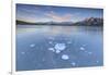 Ice bubbles on the frozen surface of Andossi Lake at sunrise Spluga Valley Valtellina Lombardy Ital-ClickAlps-Framed Photographic Print