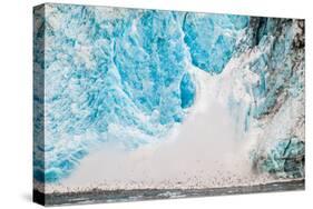 Ice calving off the Holgate Glacier, Kenai Fjords National Park, Seward, Alaska-Mark A Johnson-Stretched Canvas