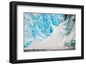 Ice calving off the Holgate Glacier, Kenai Fjords National Park, Seward, Alaska-Mark A Johnson-Framed Photographic Print