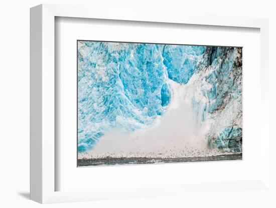 Ice calving off the Holgate Glacier, Kenai Fjords National Park, Seward, Alaska-Mark A Johnson-Framed Photographic Print