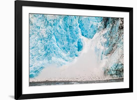 Ice calving off the Holgate Glacier, Kenai Fjords National Park, Seward, Alaska-Mark A Johnson-Framed Photographic Print