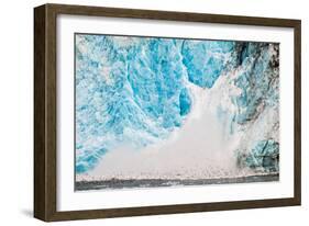 Ice calving off the Holgate Glacier, Kenai Fjords National Park, Seward, Alaska-Mark A Johnson-Framed Photographic Print