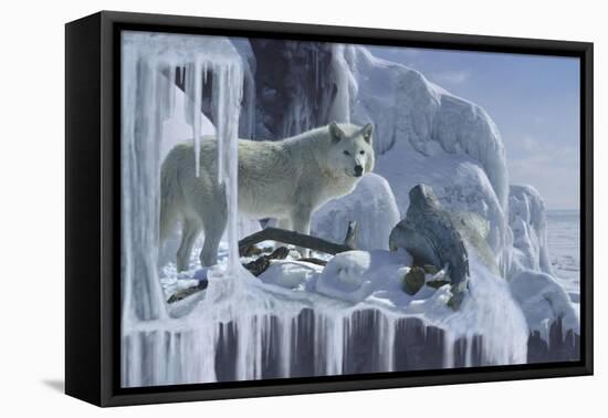 Ice Cascade-Gordon Semmens-Framed Stretched Canvas