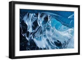 Ice cave beneath the Breidemerkurjokull glacier, Iceland-David Noton-Framed Photographic Print