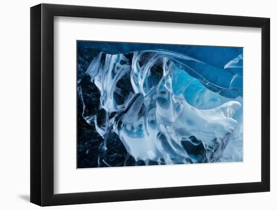 Ice cave beneath the Breidemerkurjokull glacier, Iceland-David Noton-Framed Photographic Print