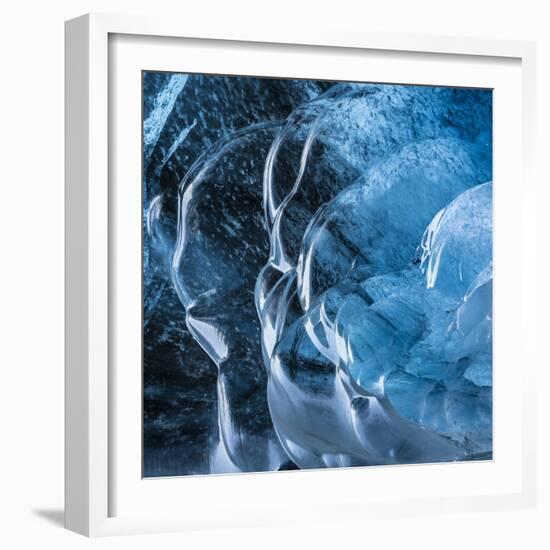 Ice Cave in the Glacier Breidamerkurjokull in Vatnajokull National Park-Martin Zwick-Framed Photographic Print