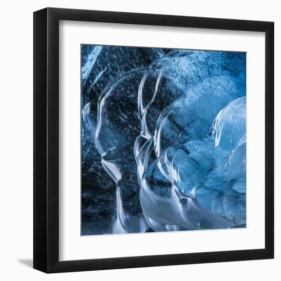 Ice Cave in the Glacier Breidamerkurjokull in Vatnajokull National Park-Martin Zwick-Framed Premium Photographic Print