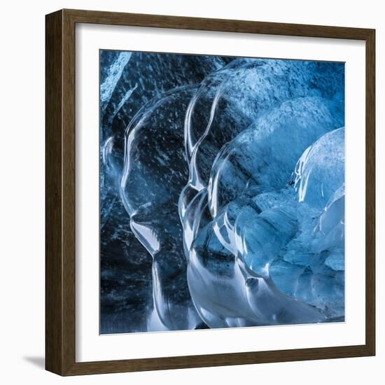 Ice cave in the glacier Breidamerkurjokull in Vatnajokull National Park.-Martin Zwick-Framed Photographic Print