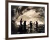 Ice Cave with Party, Mount Rainier, Undated-Asahel Curtis-Framed Giclee Print