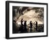 Ice Cave with Party, Mount Rainier, Undated-Asahel Curtis-Framed Giclee Print