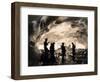 Ice Cave with Party, Mount Rainier, Undated-Asahel Curtis-Framed Giclee Print