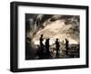 Ice Cave with Party, Mount Rainier, Undated-Asahel Curtis-Framed Giclee Print