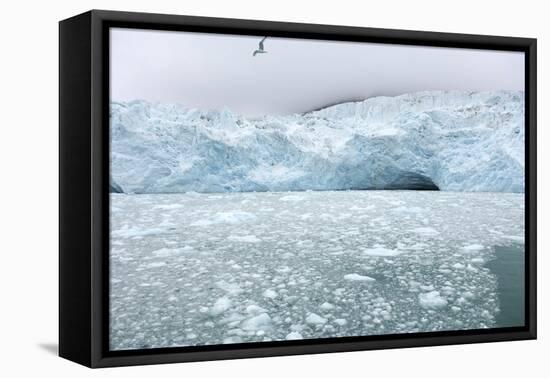 Ice Chunks from Nearby Glaciers Float in the Arctic Sea, Svalbard Islands, Norway., 2022 (Photo)-Sisse Brimberg-Framed Stretched Canvas